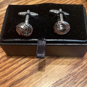 Silver Tone David Yurman Style Cuff Links